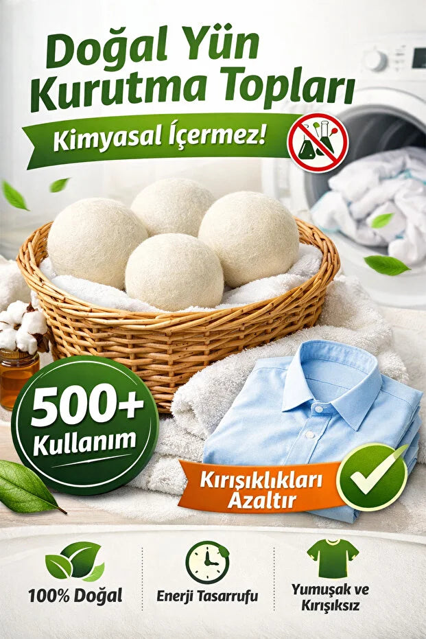 3'lü XXL Çamaşır Kurutma Topu & Amber Romantik 10 ml Esansiyel Uçucu Yağ