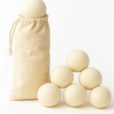 Fionze 6’lı %100 Doğal Yün Çamaşır Kurutma Topu – Kese Hediyeli